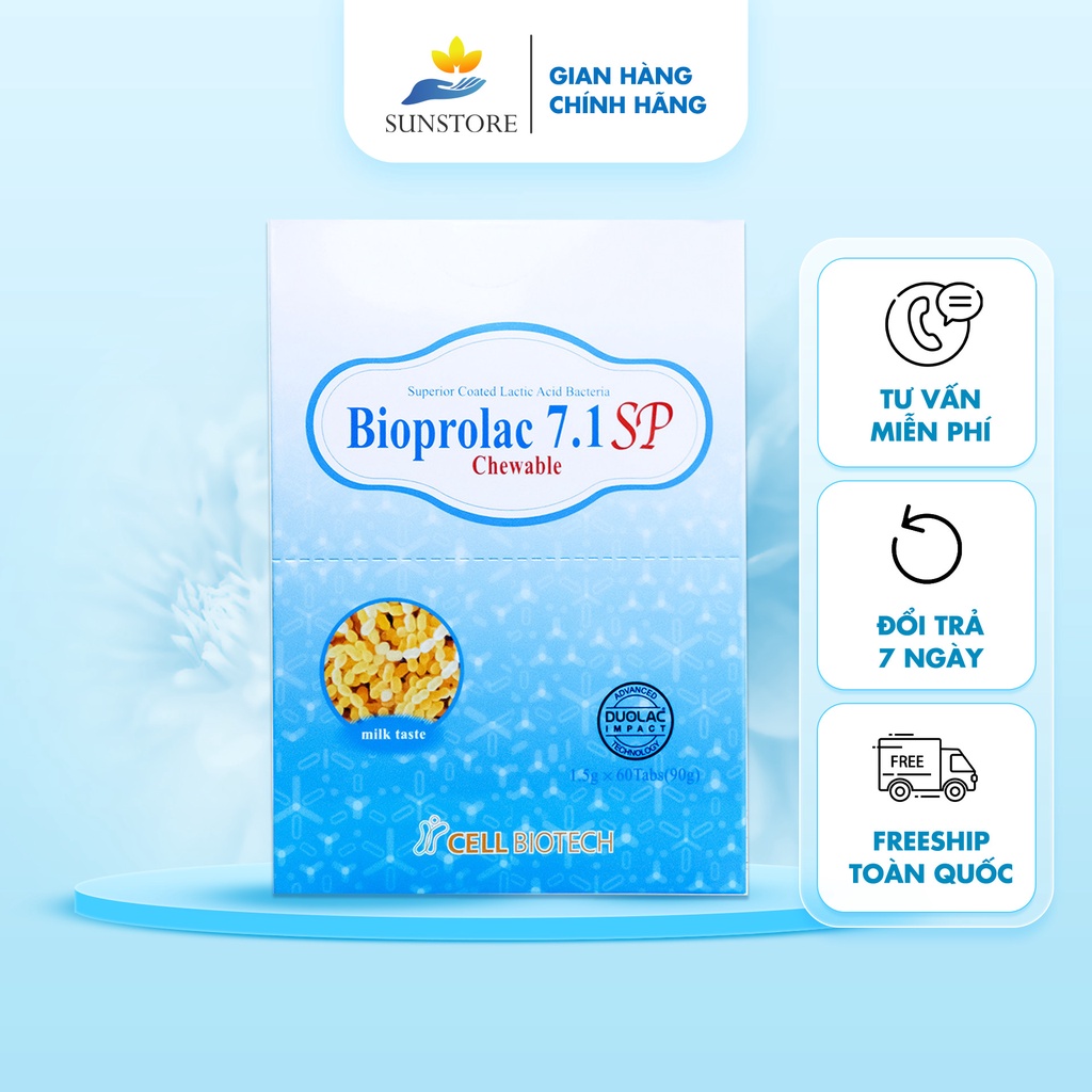 Men vi sinh BIOPROLAC CHEWABLE viên nhai giúp hệ tiêu hóa khỏe mạnh bổ sung lợi khuẩn - SUN STORE