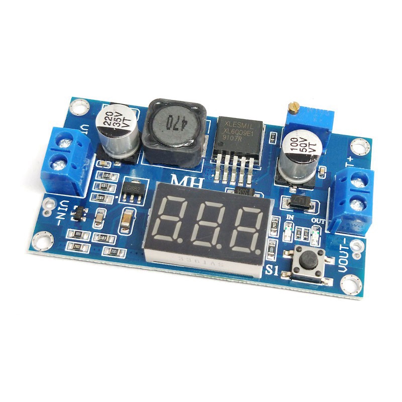 DC-DC XL6009 Digital Step up Mô-đun cấp nguồn Có thể điều chỉnh 4,5-32V đến 5-52V Bộ điều chỉnh điện áp tăng cường với Vôn kế LED
