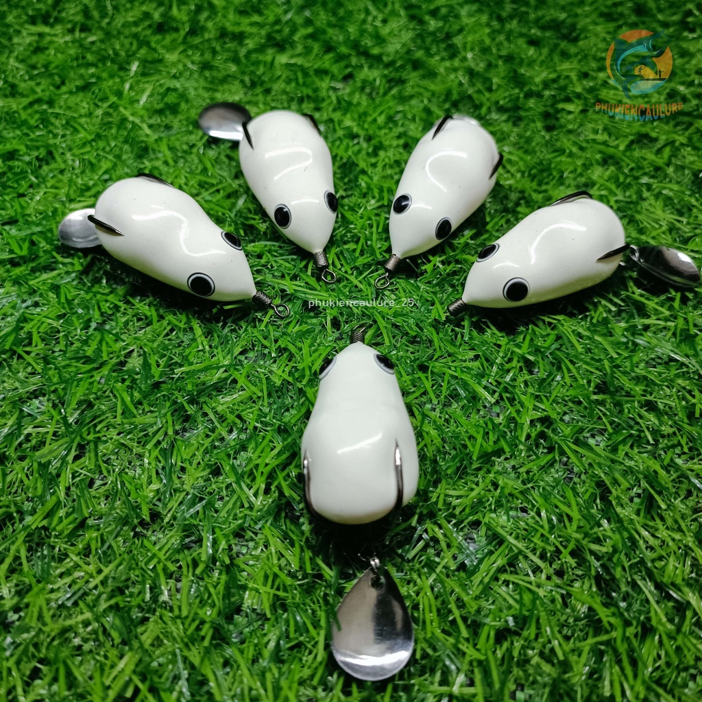 Mồi lure nhái hơi màu trắng ngọc trinh 8g đi nổi và 13g đi lửng - Mồi câu lure nhái hơi phukiencaulure