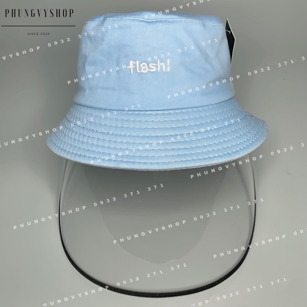(SIZE NGƯỜI LỚN) Mũ chống giọt bắn cản bụi cản gió phòng dịch- THÊU /FLASH/- nón unisex nam nữ