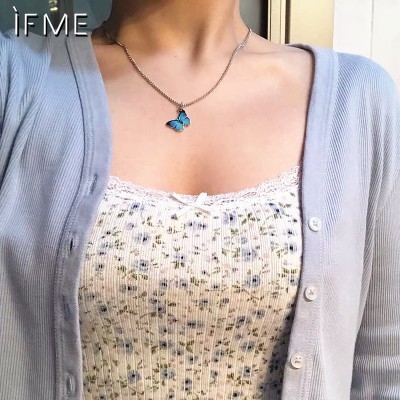 IF ME Bộ Trang Sức Hợp Kim Hình Bướm Đính Đá Sang Trọng Cho Nữ