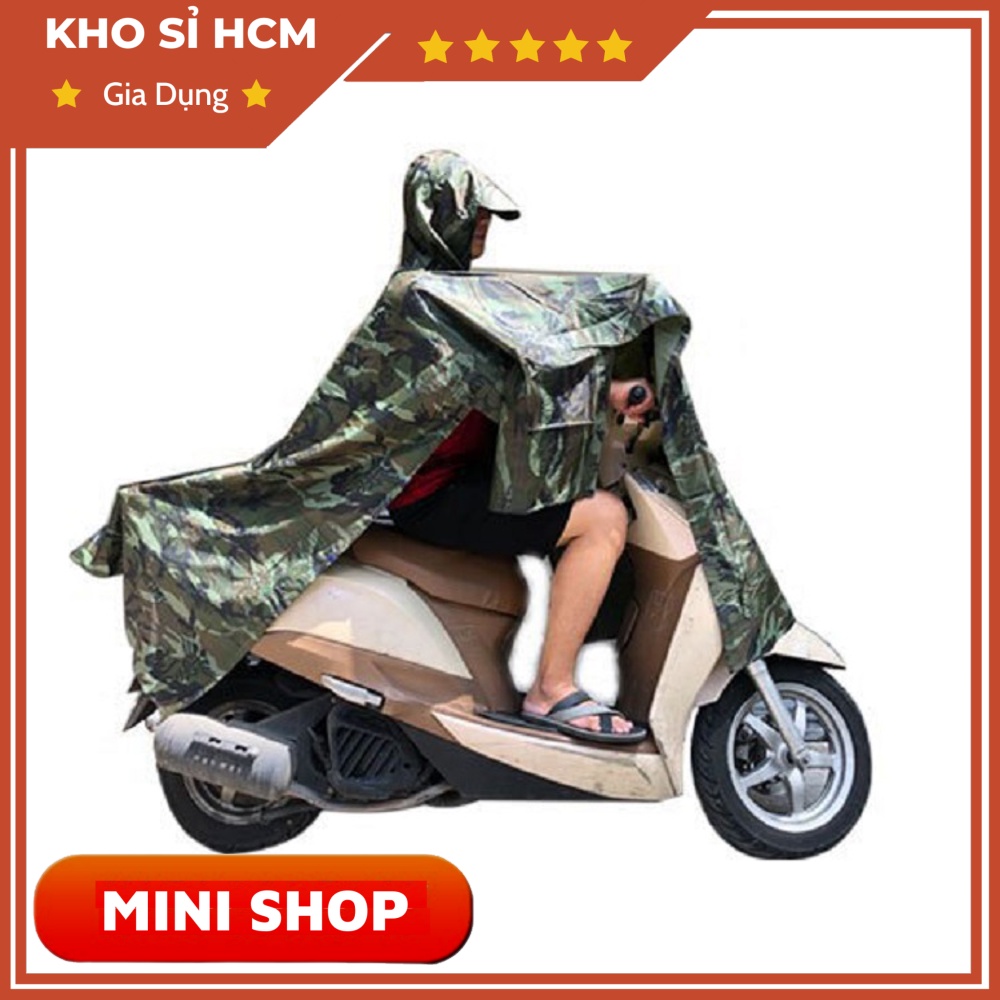 Áo Mưa CÁNH DƠI LÍNH Rằn Ri Vải Dù Áo Mưa 1 Người MINISHOP AM10