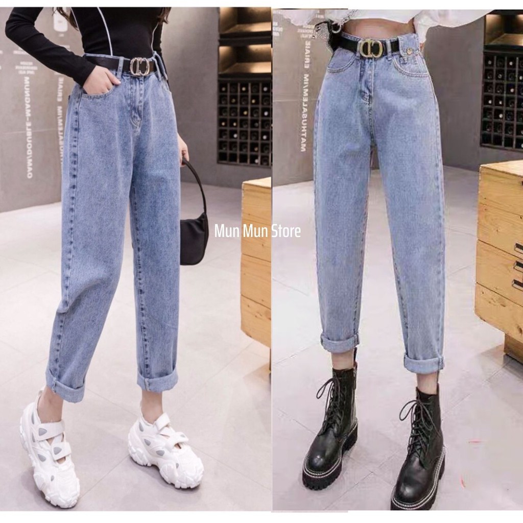 Quần jean Baggy nữ MunMunStore quần bò ống rộng chất vải cao cấp mềm mại - dễ chịu hottrend 2021