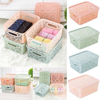 Rổ nhựa đựng đồ có nắp đậy gọn gàng tiện dụng