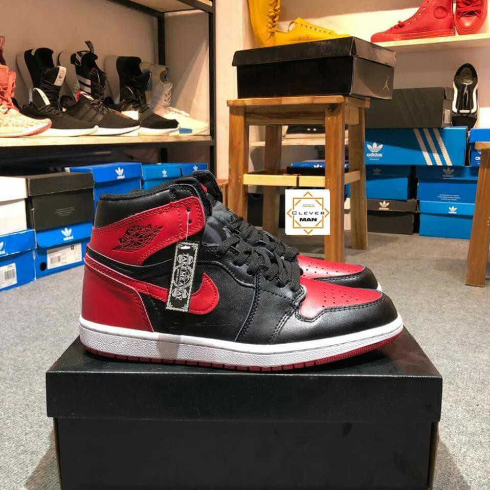 (FREESHIP) Giày thể thao AIR JORDAN 1 Retro High BRED Đỏ đen cao cổ