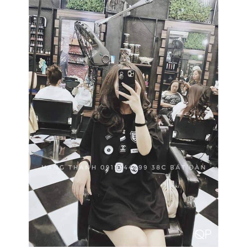 ÁO THUN IN HÌNH HUY HIỆU 2 MÀU ĐEN TRẮNG CHẤT ĐẸP