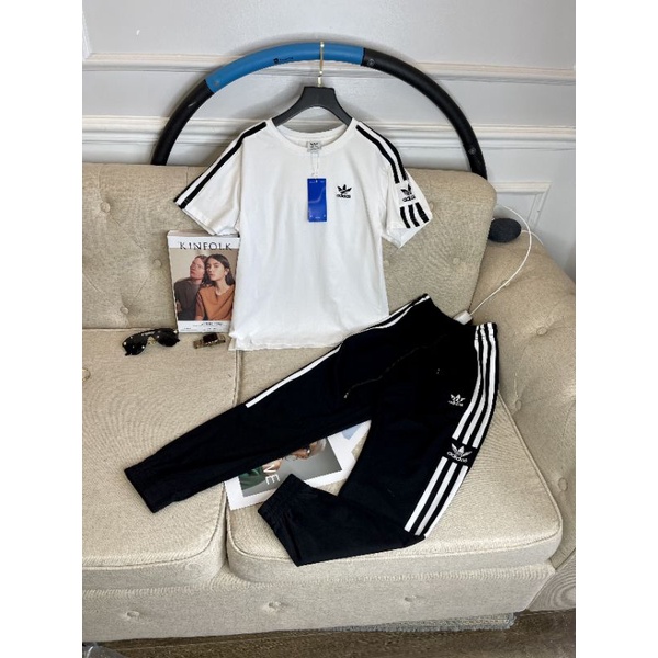 Bộ thể thao nữ Adidás quần dài áo t shirt chất cotton co giãn hành FULL TAG
