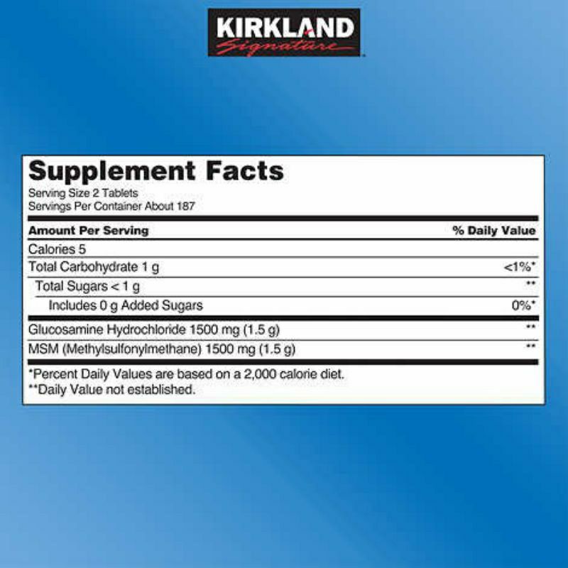 Viên uống khớp Glucosamine, Glucosamine HCL 1500mg Kirkland