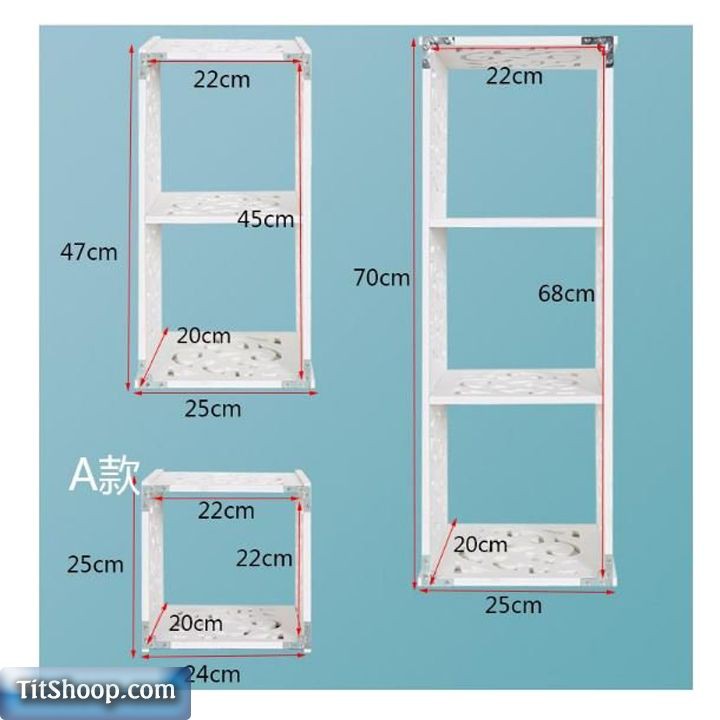 Kệ 3 hình ô vuông trang trí tường nhà bằng gỗ nhựa để đồ đa năng đựng sách, đồ decor đẹp