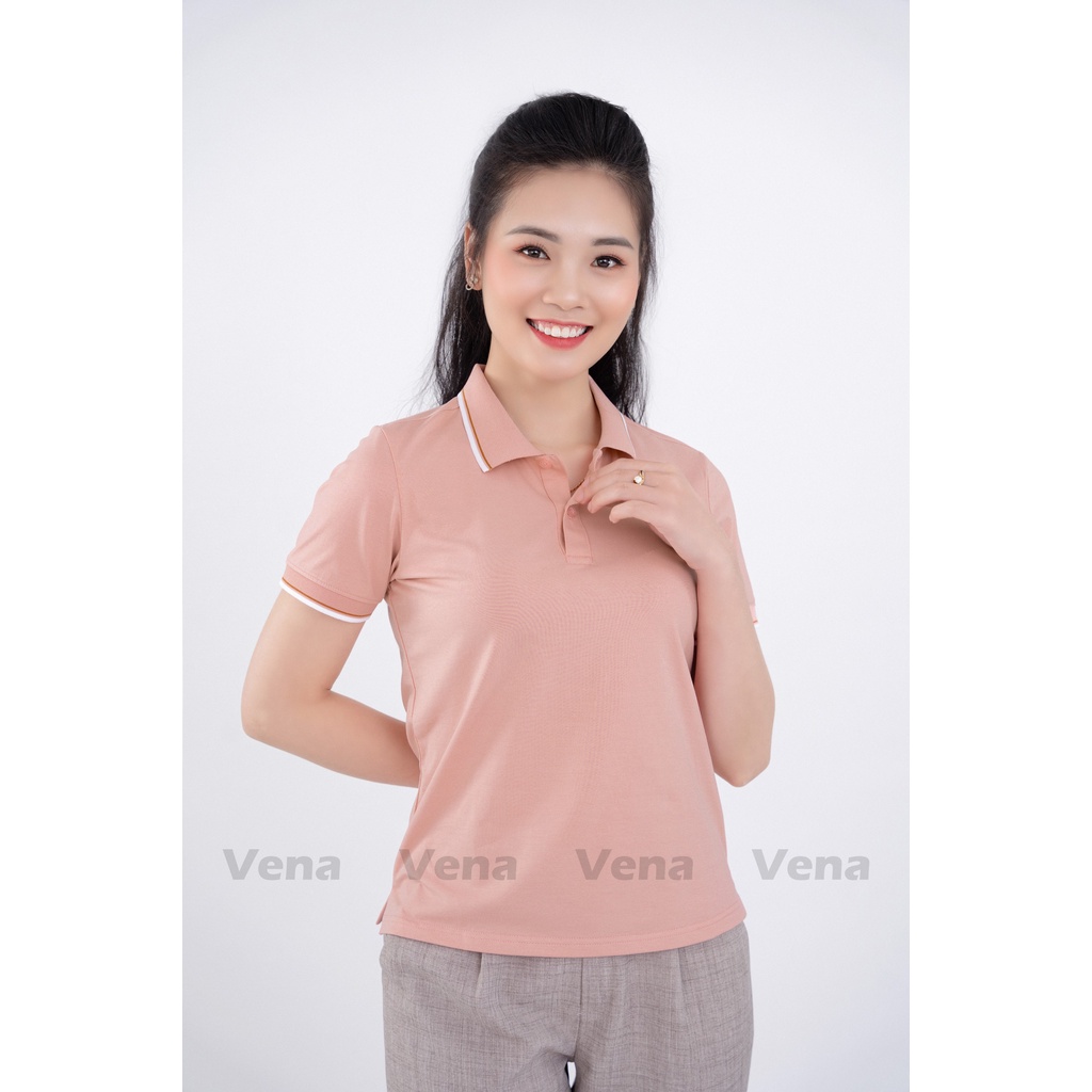 Áo Polo nữ cotton 100% Vena mềm mịn, chống nhăn