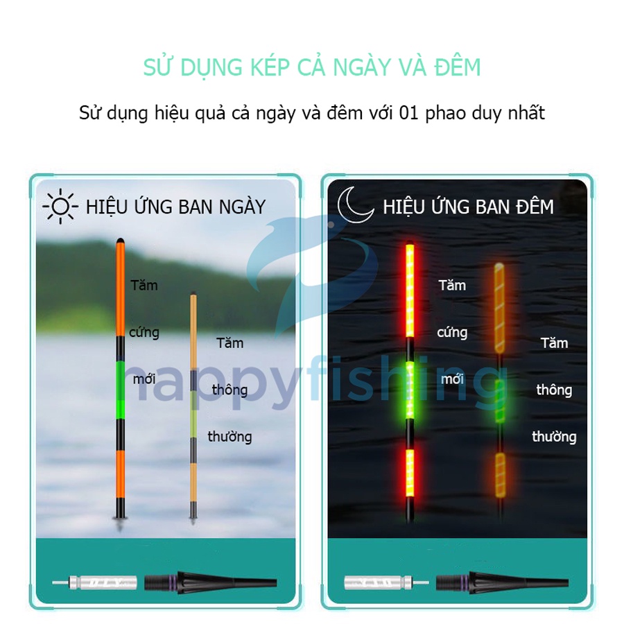 Phao Câu Đài Ngày Và Đêm Tăm Cứng Đổi Màu Tiểu Phượng Hoàng 2022 | Happy Fishing