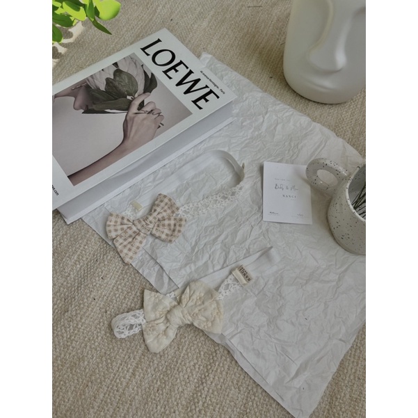 Cài tóc nơ ren em bé handmade Nanci room