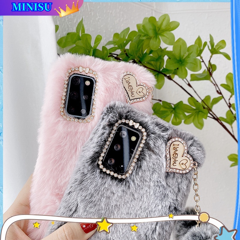 Ốp Điện Thoại Trang Trí Lông Nhung Hình Trái Tim Cho Xiaomi Redmi Note 12 Pro Plus 11 10 9 8 Pro 11S 10S 9S 12S