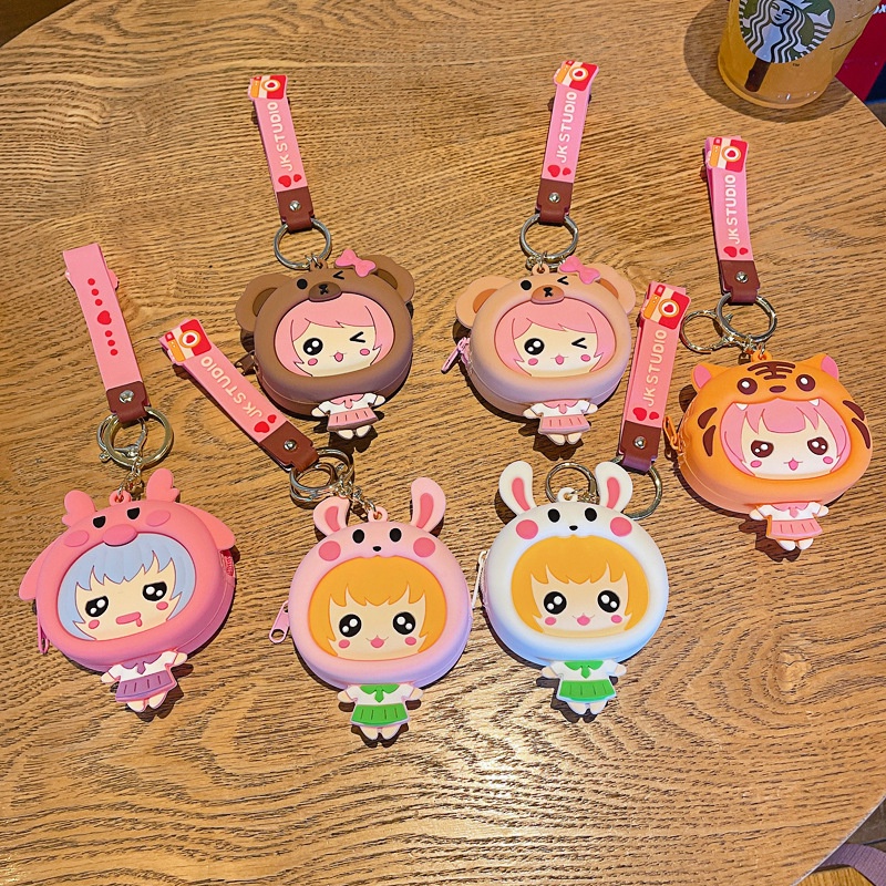 Hoạt Hình Túi Đựng Tiền Xu / Tai Nghe Bằng Silicon Hình Cô Gái Xinh Đẹp