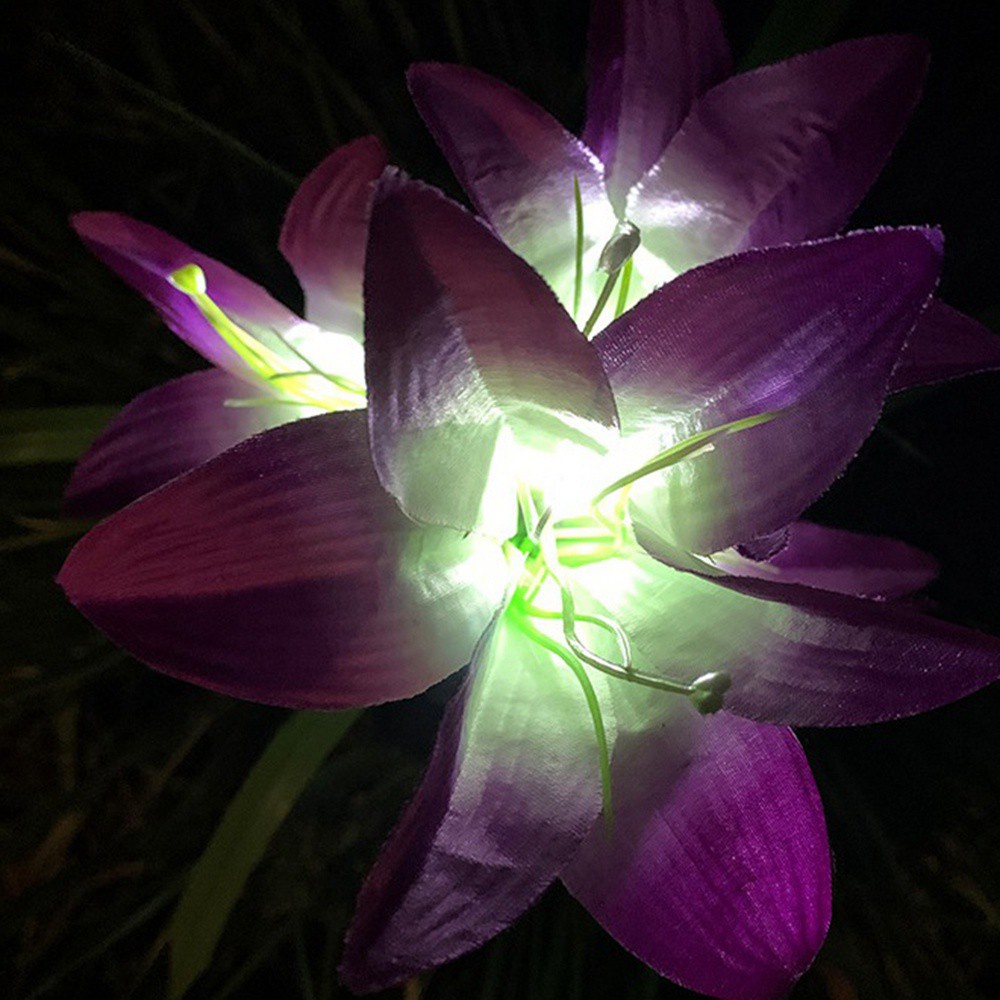 PRESTON White/RGB Color Garden Lamp Waterproof Lawn Lamps Solar Power Light Wedding Decorative Path Yard 600AMH Lilies Flower LED Outdoor Lighting