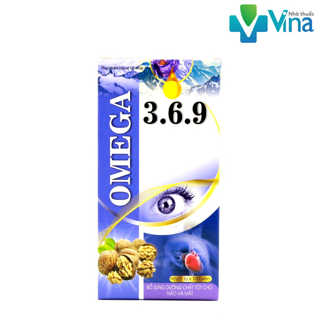 Omega 3.6.9 Vipharco - Bổ xung dưỡng chất cho não và mắt, tăng cường trí lực và sáng mắt - Hộp 100v