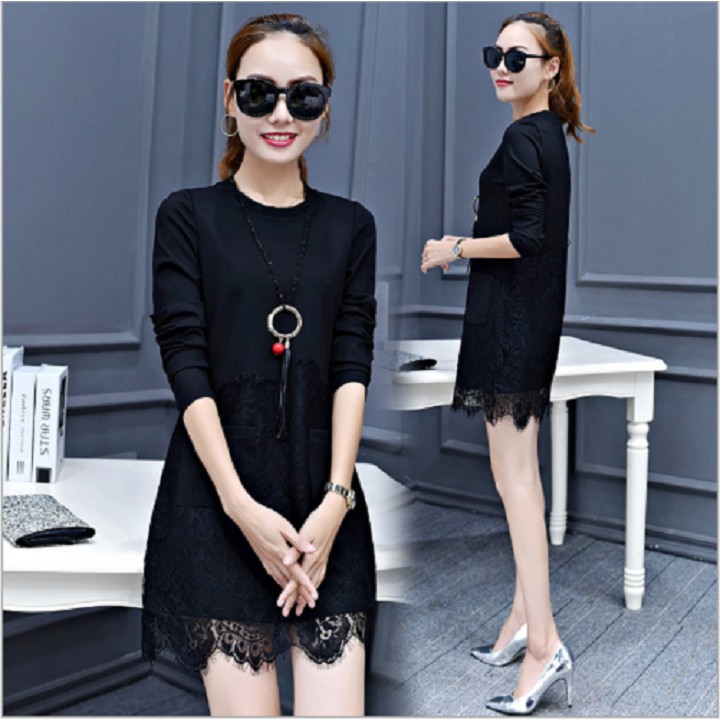 ÁO KIỂU NỮ DÁNG DÀI PHỐI REN HÀNG CAO CẤP