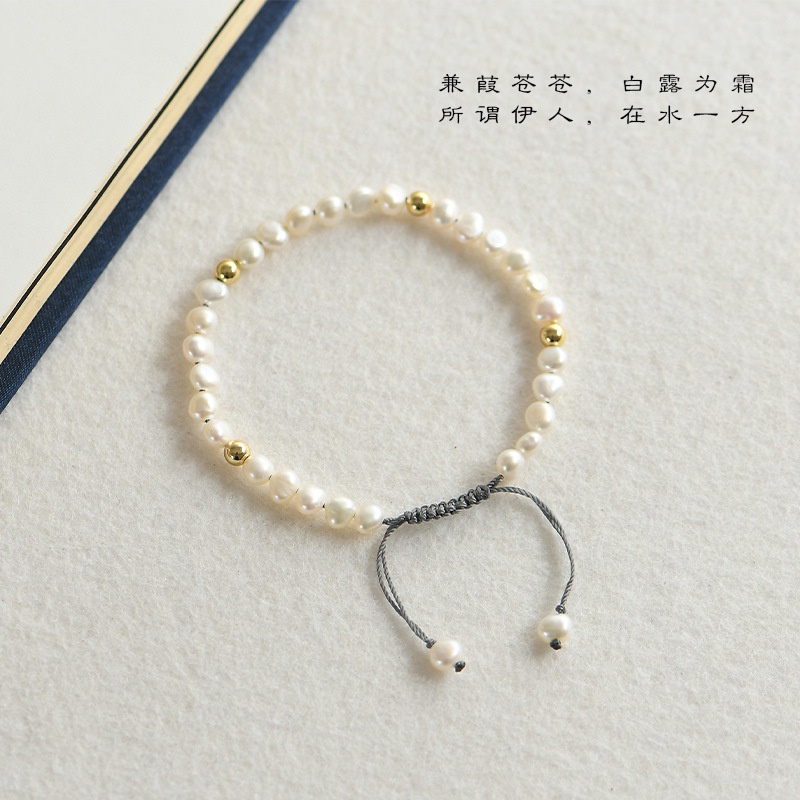 [Hàng Mới Về] Vòng Tay Đính Hạt Ngọc Trai Cảm Giác Chạm Cảm Giác Phong Cách Retro Mùa Hè Mới Cho Nữ