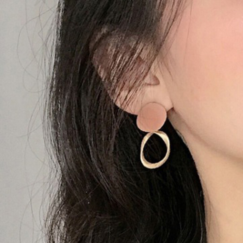 ❥New/Ready❦Hoa Tai Tròn Pha Lê Màu Xanh Lá Cây Khí Chất Hoa Tai Nữ Phong Cách Cổ điển Hồng Kông Thiết Kế Thích Hợp đơn Giản