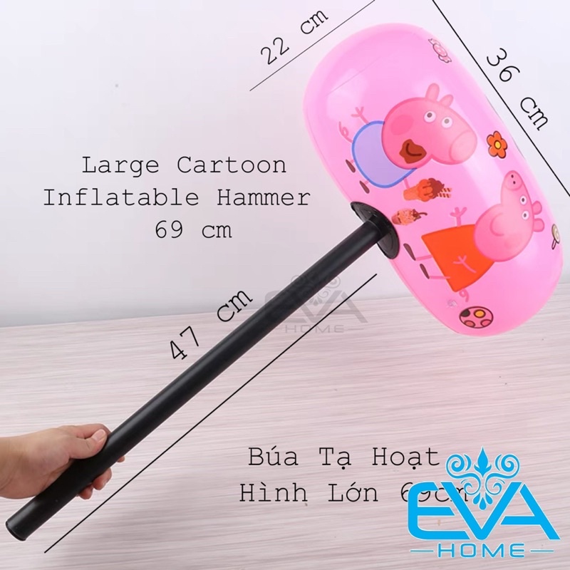 Đồ Chơi Bơm Hơi Búa Tạ Cầm Tay Hoạ Tiết Hoạt Hình Lớn Large Cartoon Inflatable Hammer 70 Cm