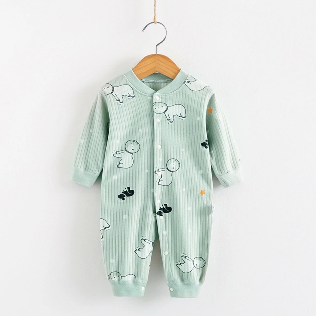 Body dài tay liền thân, bodysuit dài tay vải sợi tre cao cấp cho bé trai và bé gái sơ sinh từ 3-14kg