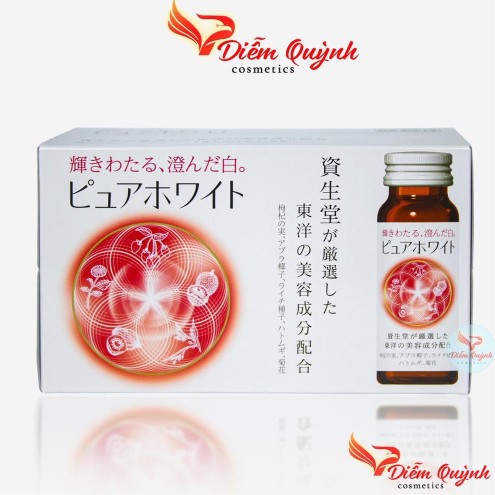 Nước uống Collagen Shiseido Pure White 1 hộp 10 lọ - Nhật Bản [Date 3/2023]