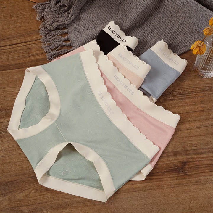 Quần lót nữ 𝐁𝐞𝐚𝐮𝐭𝐢𝐟𝐮𝐥, kháng khuẩn chất cotton viền lụa cạp lượn sóng mềm mại, nữ tính. Quần lót Ame