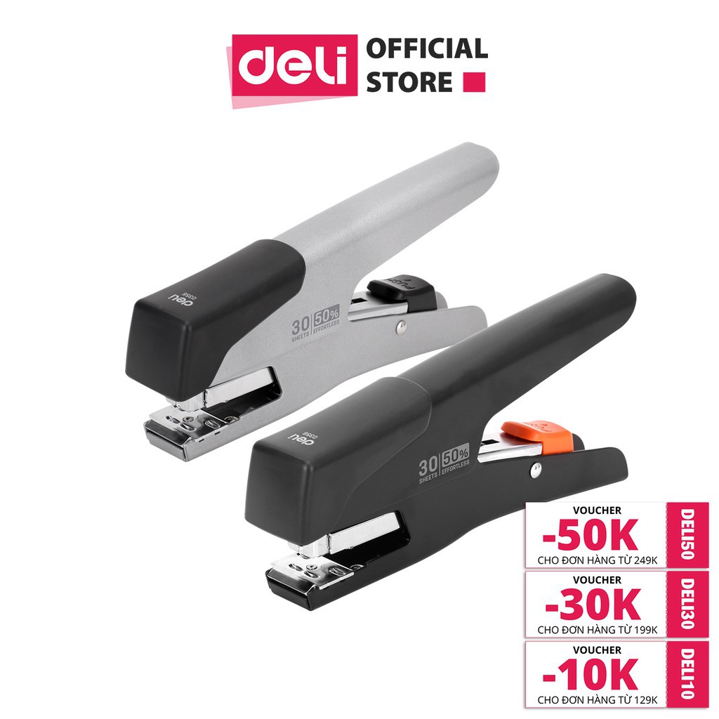 Dập ghim trợ lực 30 tờ Deli 358 , sử dụng ghim : 24/6 & 26/6