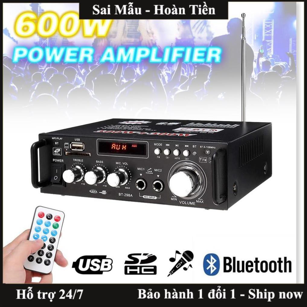 ✔️Amplifier Bluetooth FM Radio Car Home 600W -  Ampli Mini Loa Amly Bluetooth BT309A 800W Âm thanh Cao Cấp - Freeship