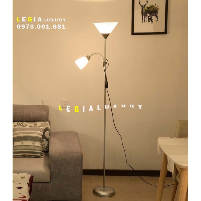 Đèn Cây Đứng IKEA Lê Gia DC940B - Bạc | Đèn Cây Cho Phòng Khách Và Phòng Ngủ