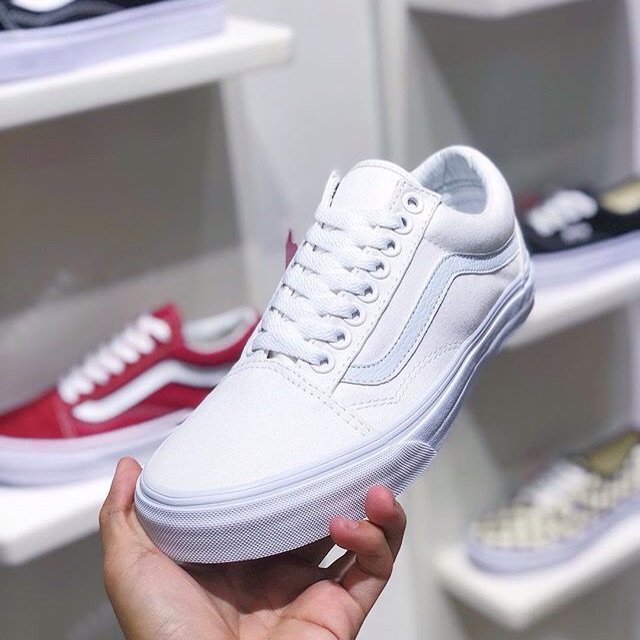 Giày Vans Old Skool All White Chính Hãng 100% (Có ảnh thật)