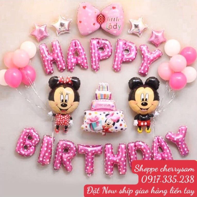 Set Mickey Cả Bộ Kèm Rèm Kim Tuyến Đầy Đủ Siêu Hot