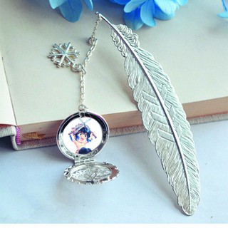 ( không kèm hộp ) Kẹp sách Bookmark lông vũ gắn điệp HUNTER X HUNTER CHÚ THUẬT HỒI CHIẾN anime chibi kim loại mỏng