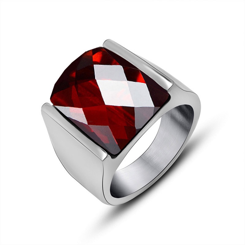 Personality Fashion Ruby Diamond Reflective Men and Women Ring Jewelry