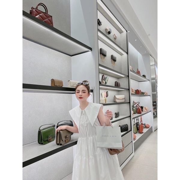 VÁY ĐẦM NỮ MAXI CỔ CHỜM VAI BẢN LỚN