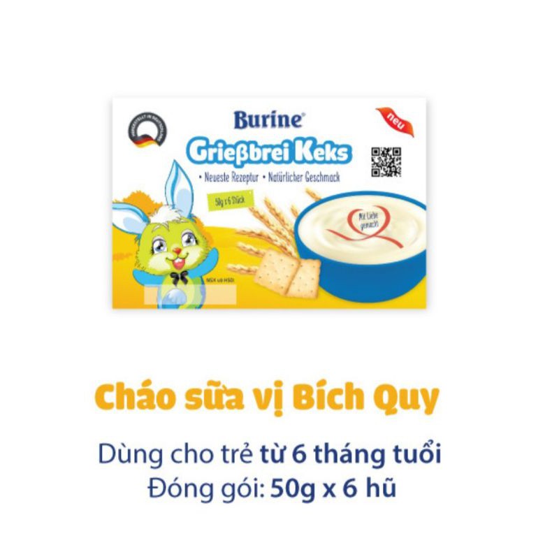 HSD 8/2022-Cháo sữa Burine Vani Và Bích Quy Và Pudding Vani 300g(6x50g)