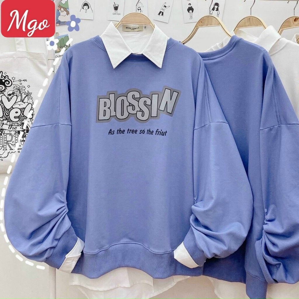 Áo khoác nỉ form rộng phong cách Hàn in chữ BLOSSIN TTSLA0516 | BigBuy360 - bigbuy360.vn