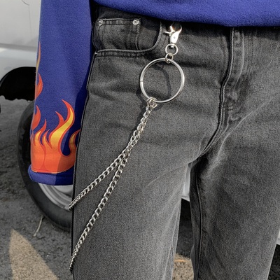 Dây Xích Kim Loại Mặt Chữ Thập Trang Trí Quần Phong Cách Hiphop