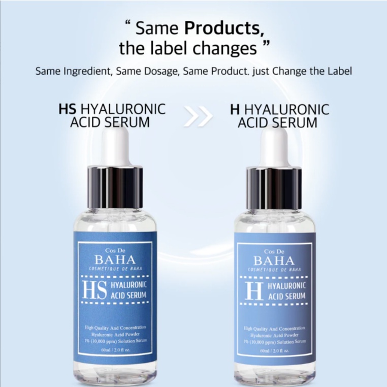 [Size 60ml] Serum cấp nước COSDE BAHA HYALURONIC ACID SERUM
