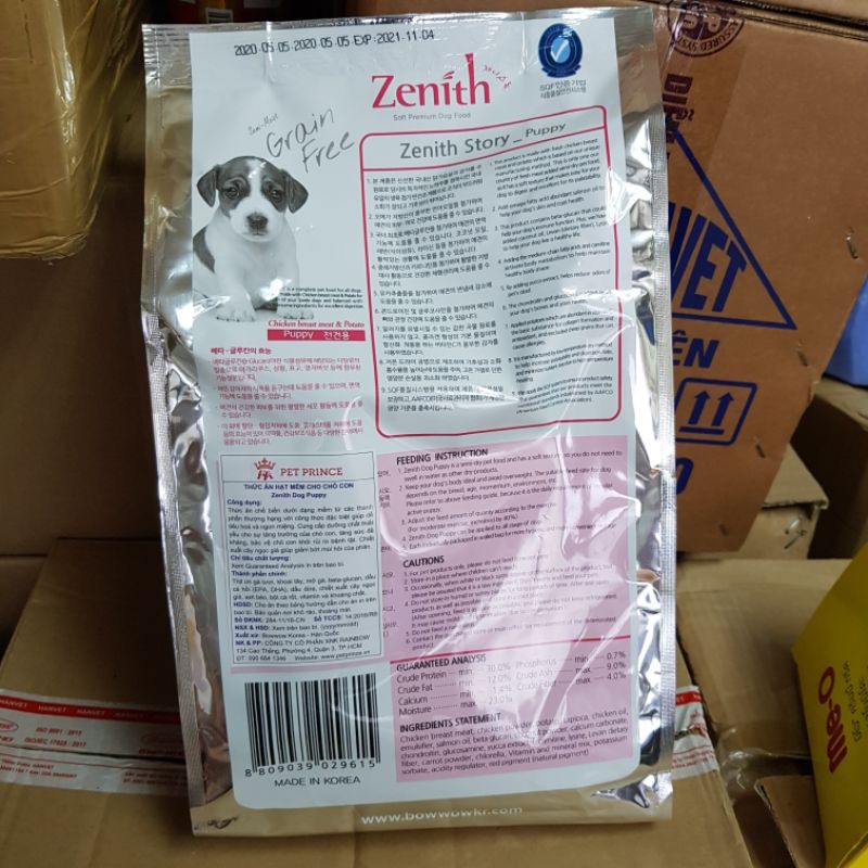 Thức ăn cho chó hạt mềm Zenith Puppy – túi 1,2 kg