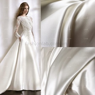 Ảnh chụp (Có video) Vải satin váy cưới ánh trai trắng ngà - phi mịn - phi lỳ chất lượng cao (m) tại Hà Nội