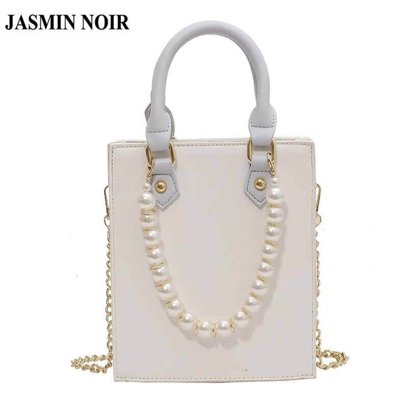 Túi Đeo Vai JASMIN NOIR Da PU Họa Tiết Da Cá Sấu Màu Gradient Phối Ngọc Trai Chất Lượng Cao Mới Cho Nữ