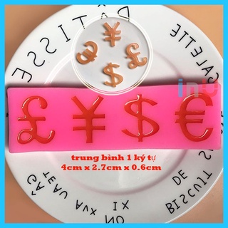 HCM - Khuôn silicon ký hiệu ngoại tệ Dollar, Bảng Anh, Euro và đồng Yên Nhật