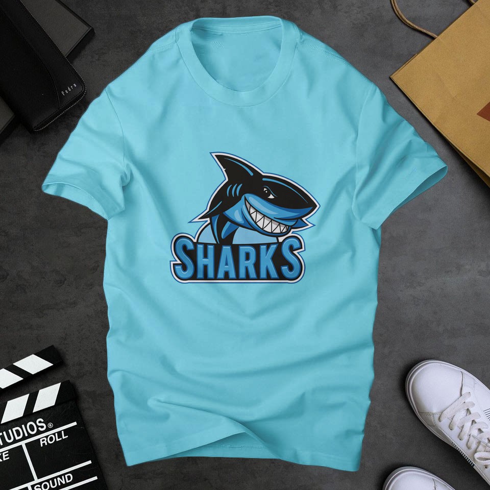 Áo Phông Nam Nữ Shark In Hình Cá Mập kỹ thuật số sắc nét ,chất vải cotton dày dặn co giãn tốt | ur sport