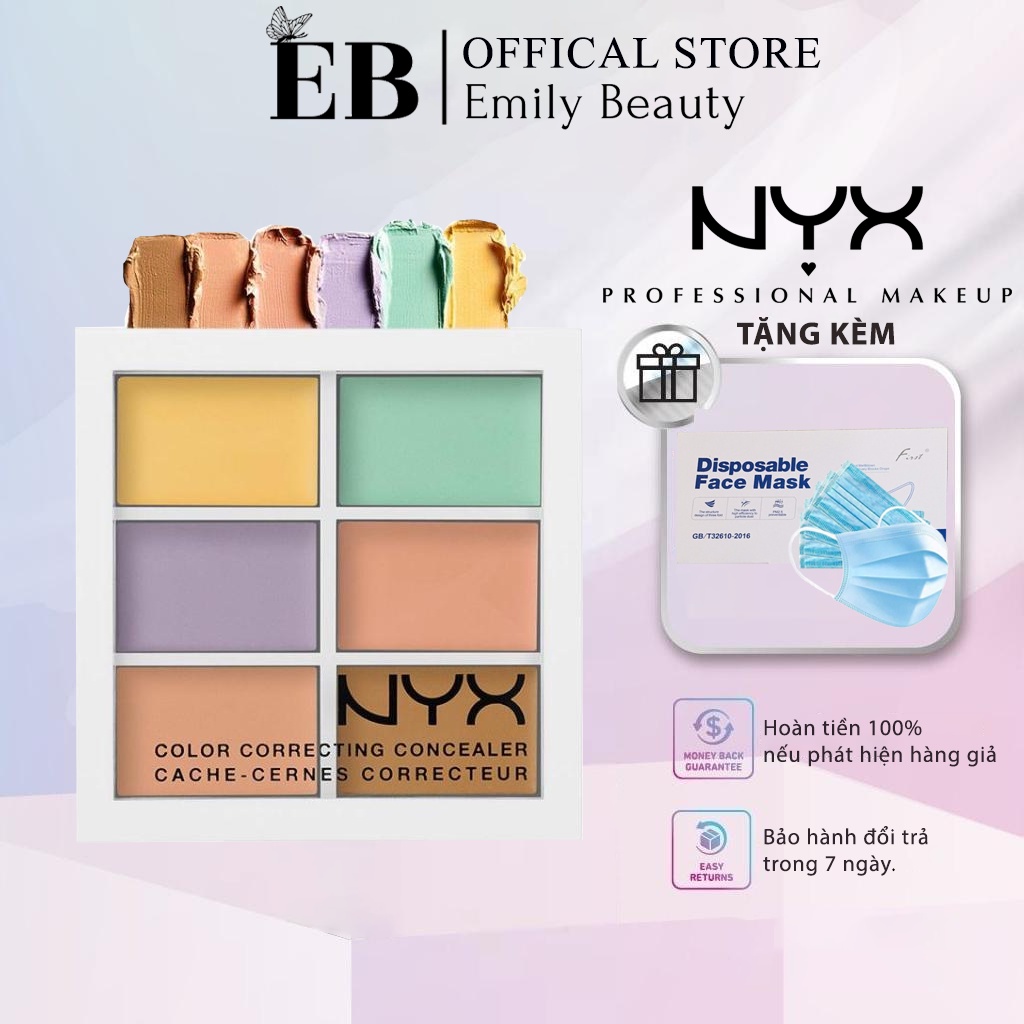 Bảng Tạo Khối, Che Khuyết Điểm 6 Ô NYX Conceal, Correct, Contour Palette 1.5g