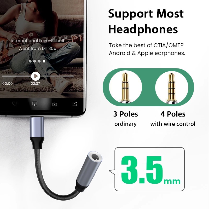 Cáp chuyển đổi sang cổng tai nghe 3.5mm dành cho điện thoại - YKD