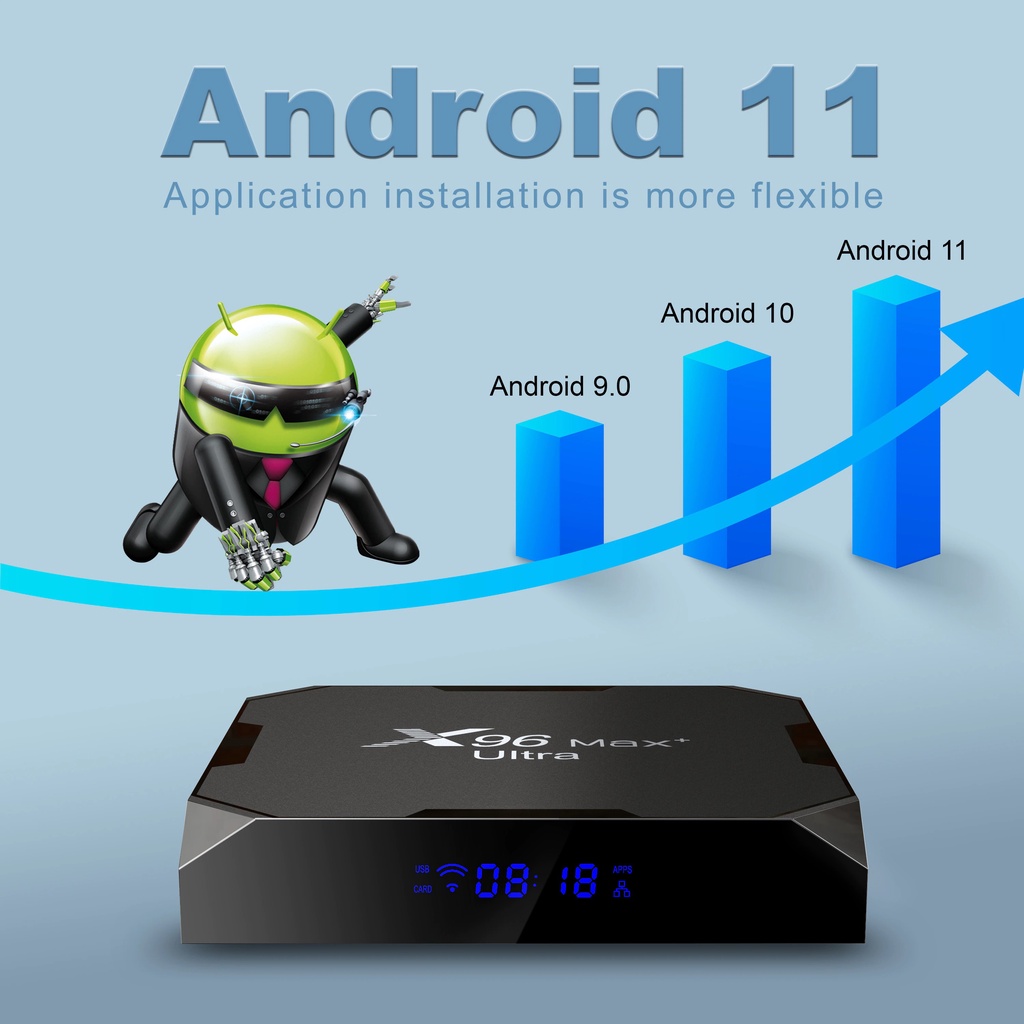Android Tivi Box X96 Max plus ultra S905X4 Ram 4G Rom 32G Wifi Kép Có Bluetooth Cài Sẵn Ứng Dụng Xem Phim tivi miễn phí