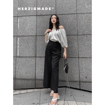 Quần vải ống xuông rộng cạp kiểu - JIRO PANTS Q1422