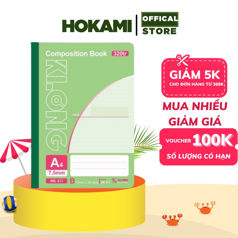 Sổ bìa cứng A4 klong 320 trang - HOKAMI STORE
