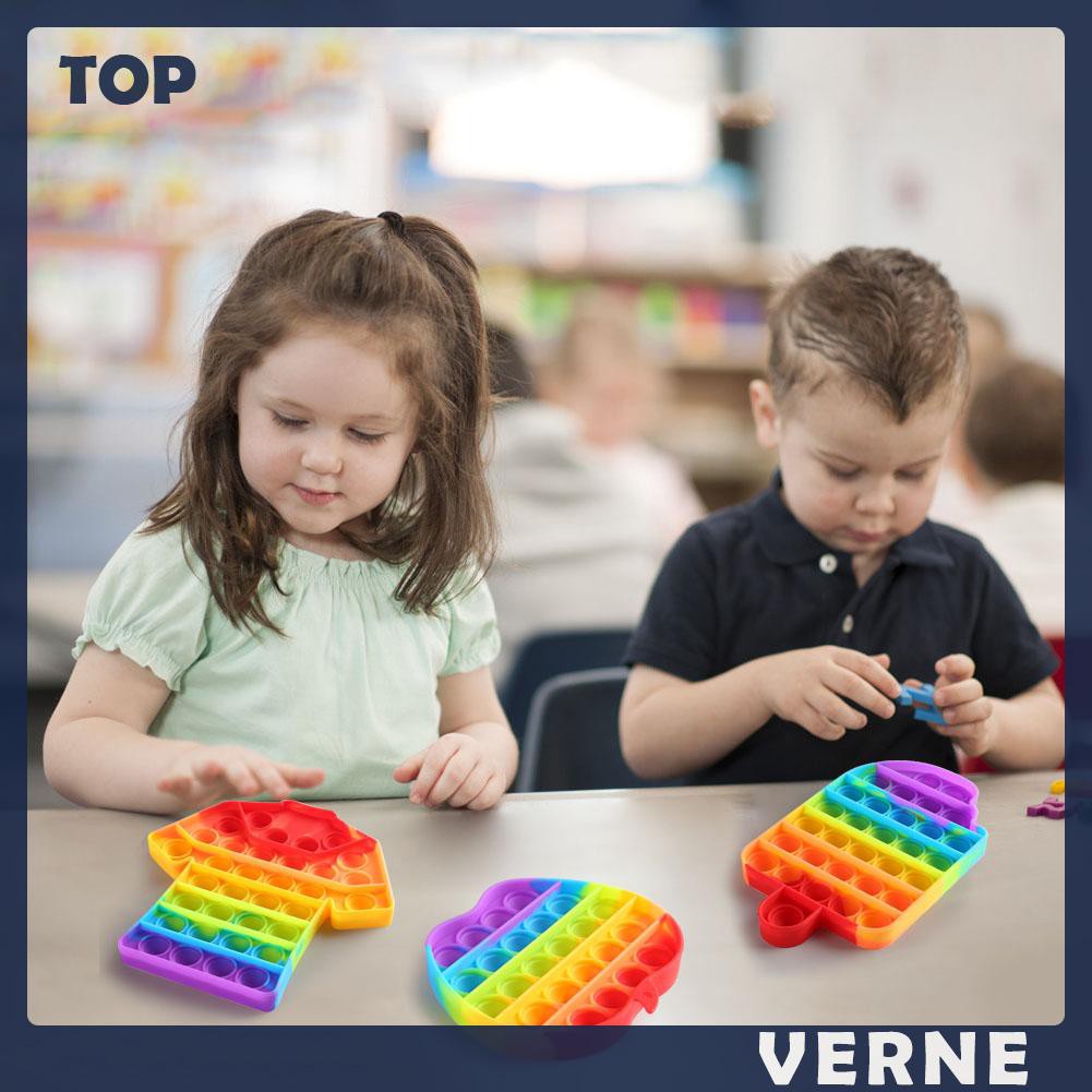 Đồ Chơi Cầm Tay Bong Bóng Màu Cầu Vồng Giúp Giảm Căng Thẳng Cho Người Lớn Và Trẻ Em